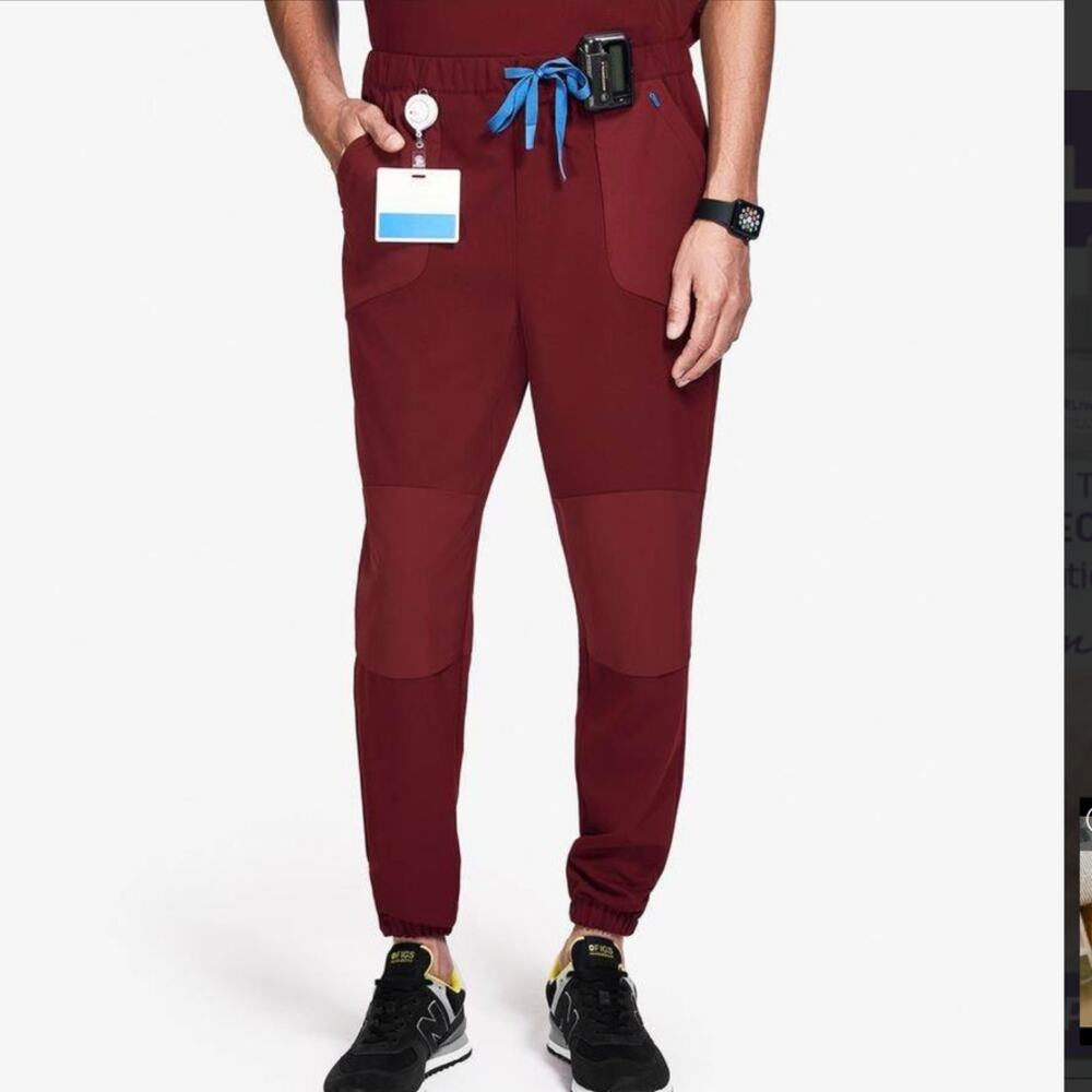 NWOT Figs Limited Edition Disney Cargo Scrub Pants In Burgundy RARE Men’s Medium